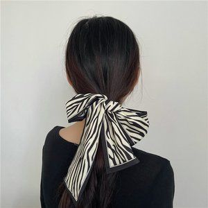 Zebra bow scarf